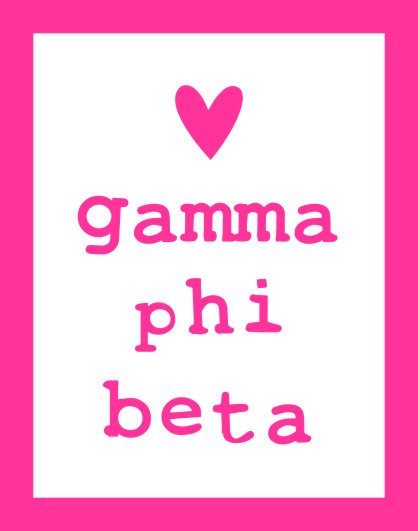 Gamma Phi Beta Heart Sticker