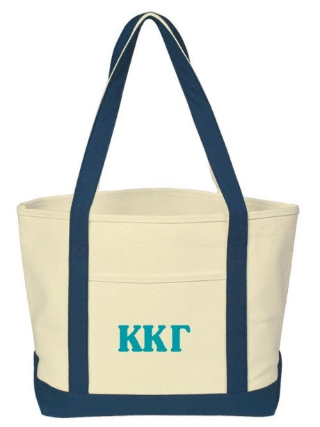 Kappa Kappa Gamma Cooper Letters Boat Tote