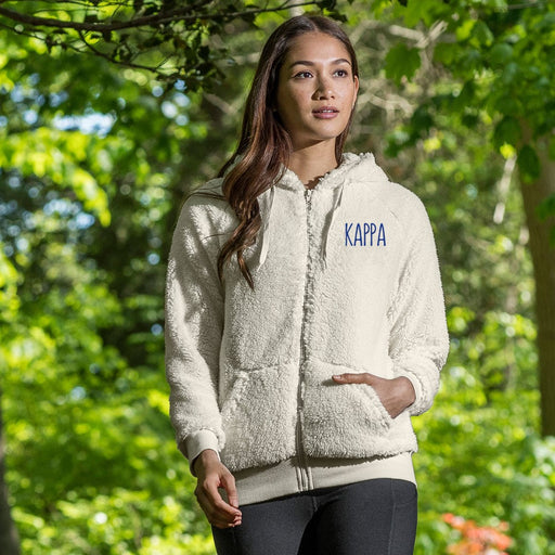Kappa Kappa Gamma Sorority Full Zip Sherpa With Hood