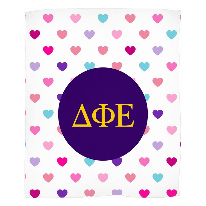Delta Phi Epsilon Hearts Fleece Blankets Delta Phi Epsilon Hearts Fleece Blankets