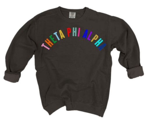 Theta Phi Alpha Comfort Colors Over the Rainbow Sorority Sweatshirt