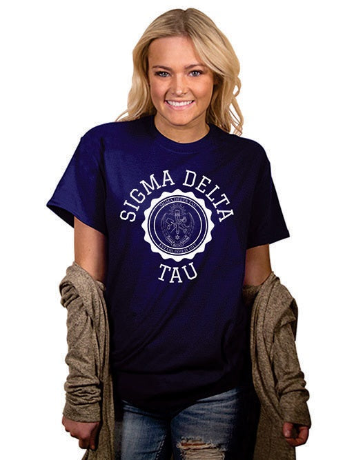 Sigma Delta Tau Crest Crewneck T-Shirt
