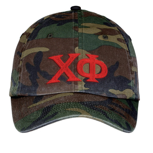 Chi Phi Letters Embroidered Camouflage Hat