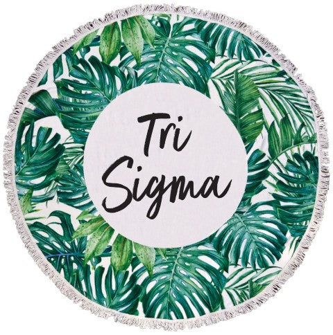 Sigma Sigma Sigma Palm Leaf Fringe Towel Blanket