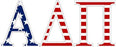 Alpha Delta Pi American Flag Letter Sticker - 2.5