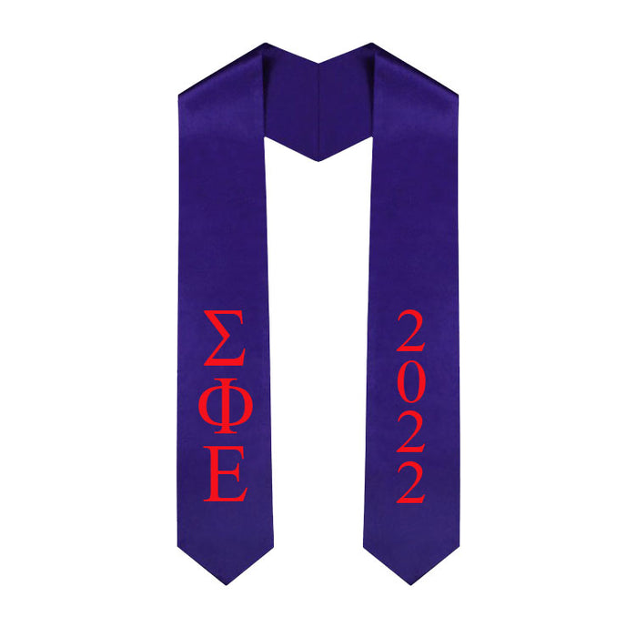Sigma Phi Epsilon Vertical Grad Stole with Letters & Year