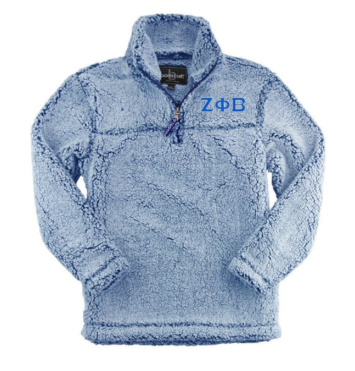 Zeta Phi Beta Embroidered Sherpa Quarter Zip Pullover