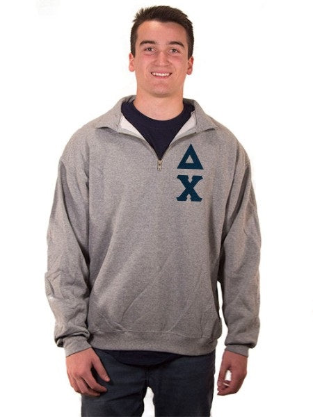 Delta Chi Quarter-Zip with Sewn-On Letters