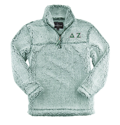 Delta Zeta Embroidered Sherpa Quarter Zip Pullover
