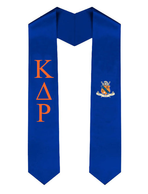 Kappa Delta Rho Lettered Graduation Sash Stole with Crest