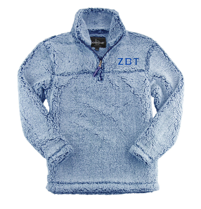 Zeta Beta Tau Embroidered Sherpa Quarter Zip Pullover