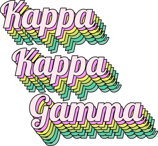 Kappa Kappa Gamma Greek Stacked Sticker