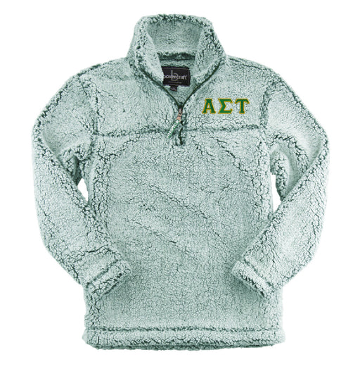 Alpha Sigma Tau Embroidered Sherpa Quarter Zip Pullover