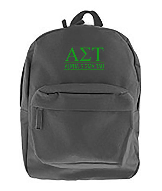 Alpha Sigma Tau Custom Embroidered Backpack