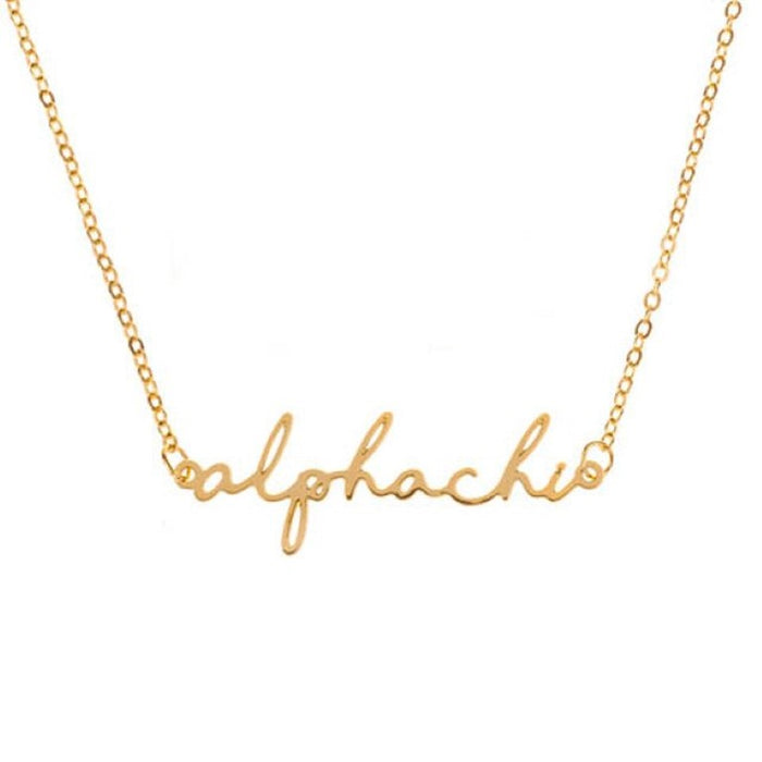 Alpha Chi Omega Script Necklace