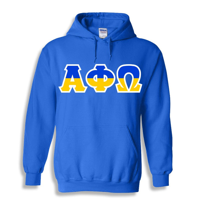 Alpha Phi Omega Two Toned Lettered Hooded Sweatshirt