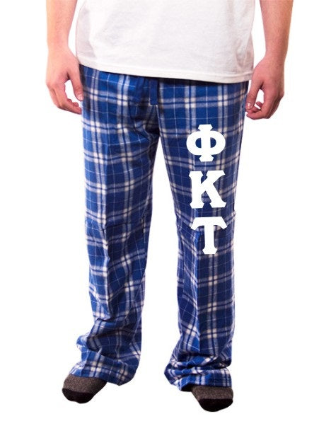 Phi Kappa Tau Pajama Pants with Sewn-On Letters