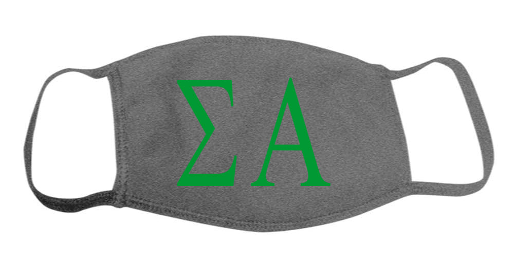 Sigma Alpha Face Mask With Big Greek Letters