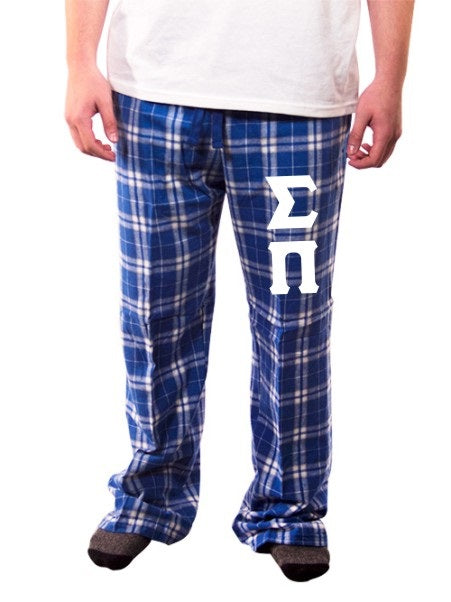 Sigma Pi Pajama Pants with Sewn-On Letters