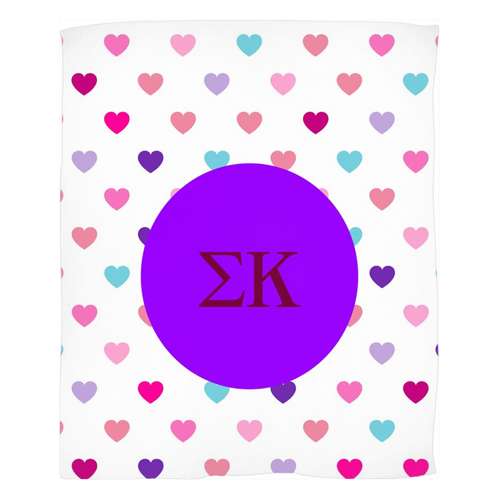 Sigma Kappa Hearts Fleece Blankets Sigma Kappa Hearts Fleece Blankets