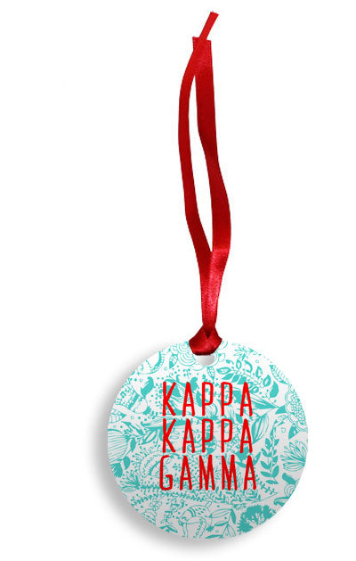 Kappa Kappa Gamma Floral Pattern Sunburst Ornament