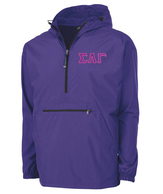 Sigma Lambda Gamma Embroidered Pack and Go Pullover