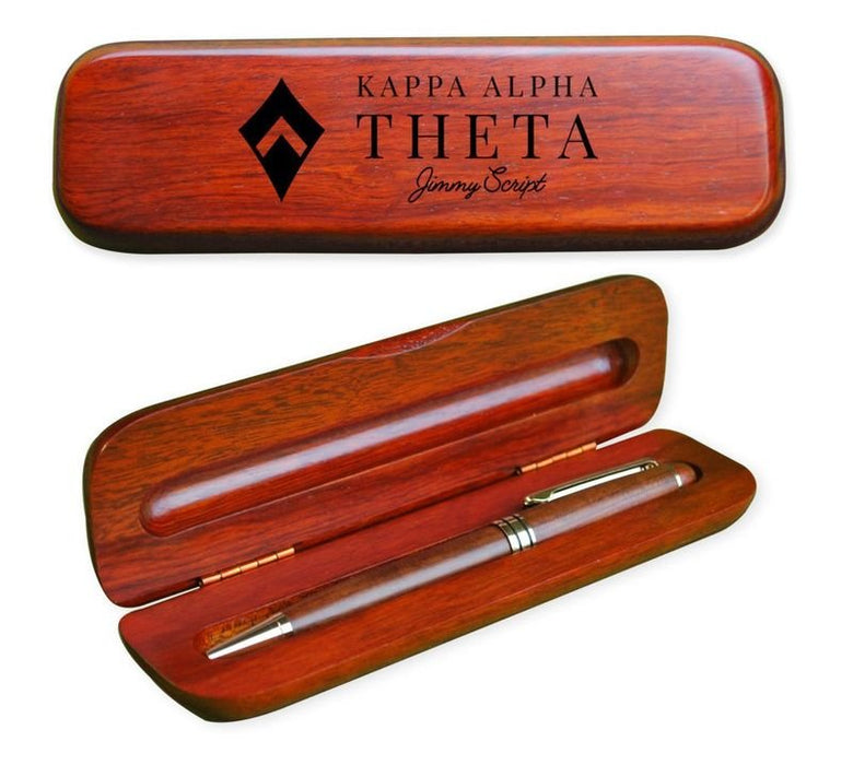 Kappa Alpha Theta Wooden Pen Case & Pen