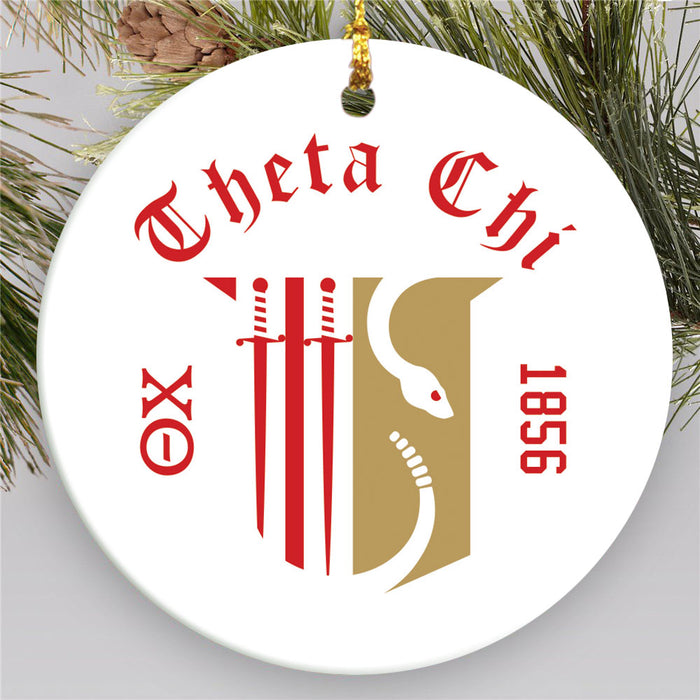 Theta Chi Round Crest Ornament