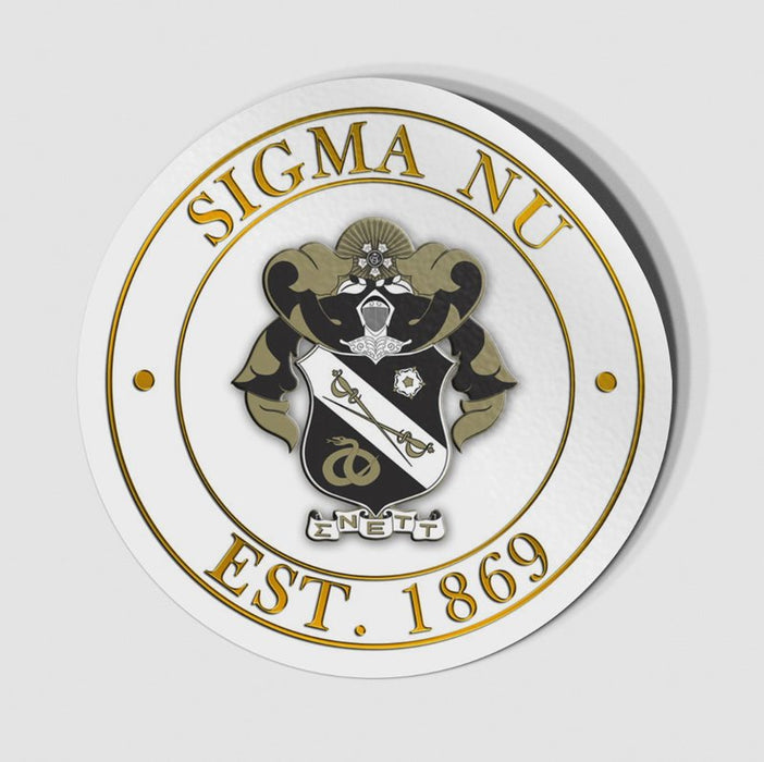 Sigma Nu Circle Crest Decal