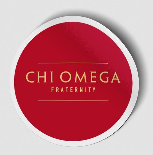 Chi Omega Logo Circle Sticker