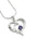 Sigma Sigma Sigma Sterling Silver Heart Pendant with Colored Swarovski Crystal