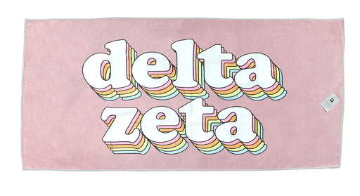 Delta Zeta Plush Retro Beach Towel