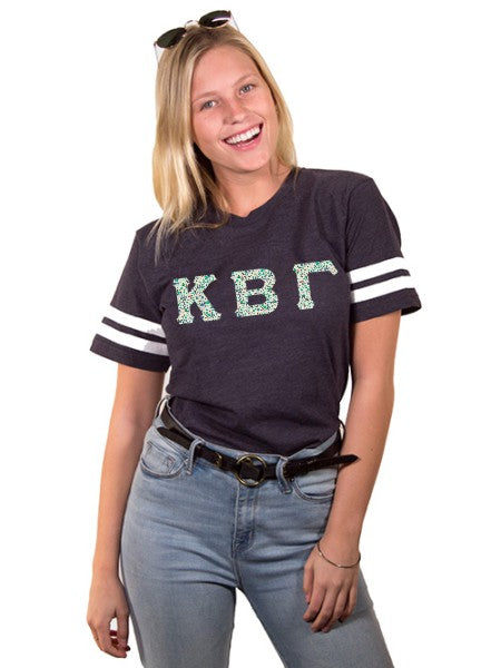 Kappa Beta Gamma Unisex Jersey Football Tee with Sewn-On Letters
