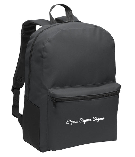 Sigma Sigma Sigma Cursive Embroidered Backpack