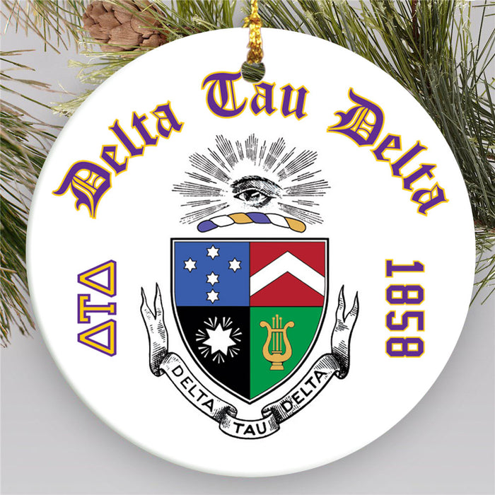 Delta Tau Delta.jpg Round Crest Ornament