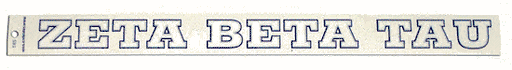 Zeta Beta Tau Back Of The Window Long Sticker