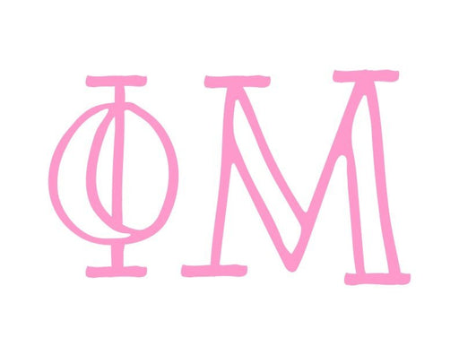 Phi Mu Inline Greek Letter Sticker - 2.5