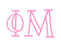 Phi Mu Inline Greek Letter Sticker - 2.5