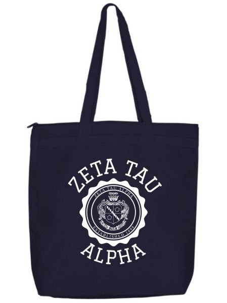 Zeta Tau Alpha Crest Seal Tote Bag