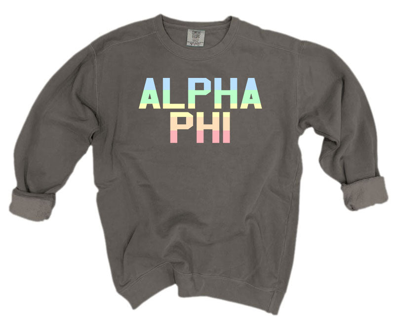 Alpha Phi Comfort Colors Pastel Sorority Sweatshirt
