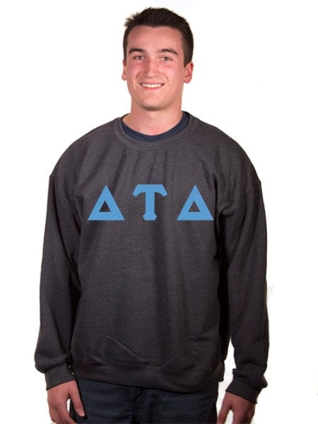 Delta Tau Delta Crewneck Sweatshirt with Sewn-On Letters