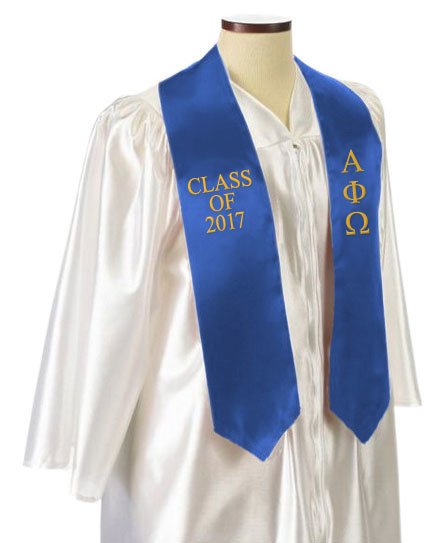 Alpha Phi Omega Classic Colors Embroidered Grad Stole