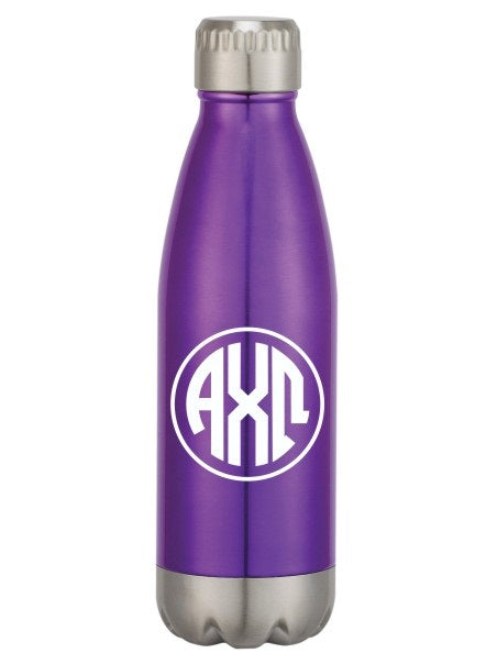 Alpha Chi Omega Monogram Swig Bottle