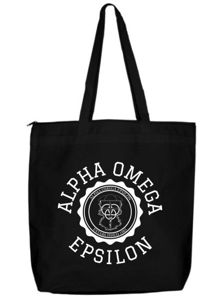 Alpha Omega Epsilon Crest Seal Tote Bag
