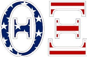 Theta Xi American Flag Letter Sticker - 2.5