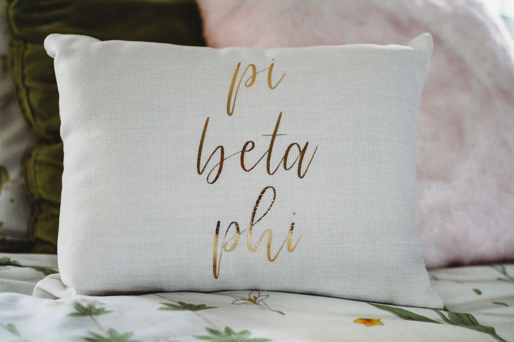 Pi Beta Phi Gold Print Throw Pillow