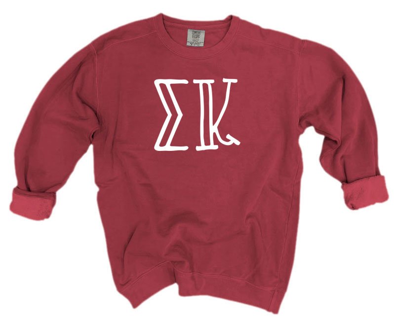Sigma Kappa Comfort Colors Greek Letter Sorority Crewneck Sweatshirt