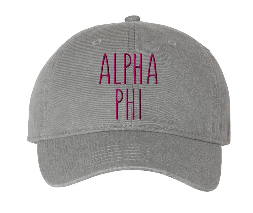 Alpha Phi Comfort Colors Nickname Hat