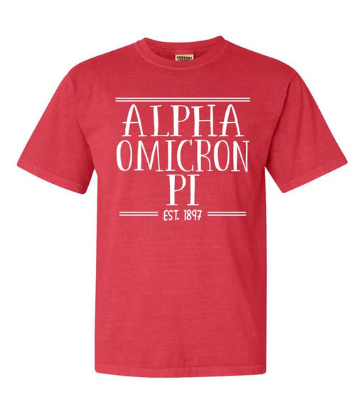 Alpha Omicron Pi Custom Comfort Colors Crewneck T-Shirt