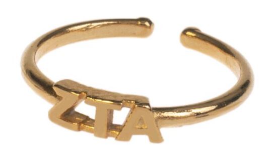Zeta Tau Alpha Adjustable Letter Ring